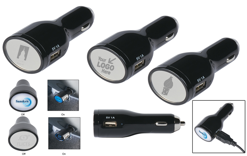 Light Up USB Car Charger Volunteer Gifts
